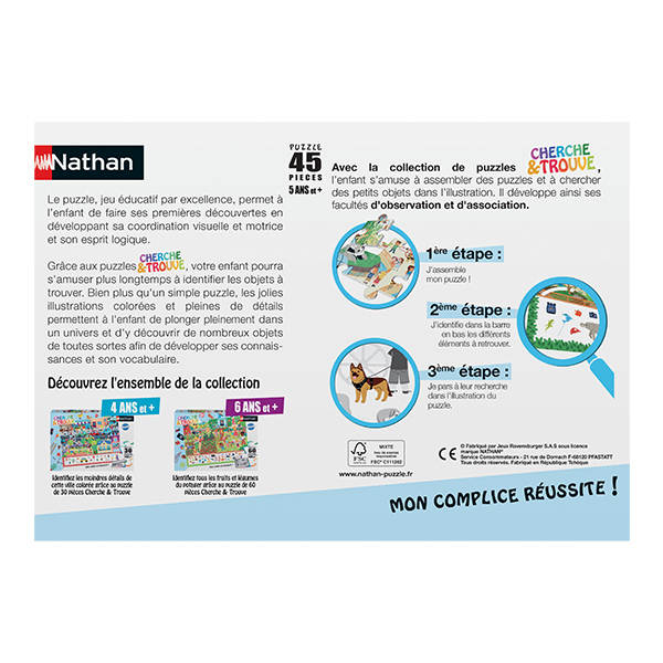 PUZZLE CHERCHE ET TROUVE "AU ZOO" 45 MCX