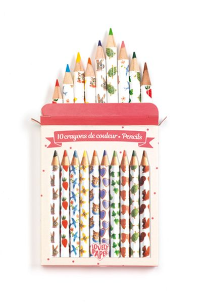 10 MINI CRAYONS DE COULEUR / AIKO