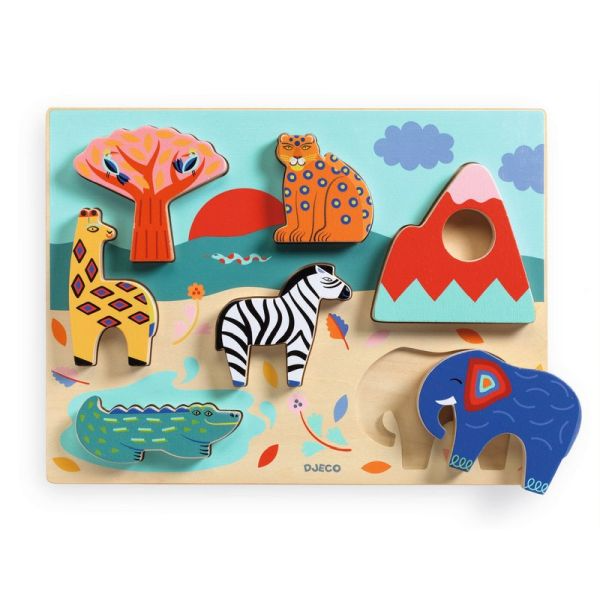 PUZZLE EN BOIS "SAVAN STORY" 7 MCX