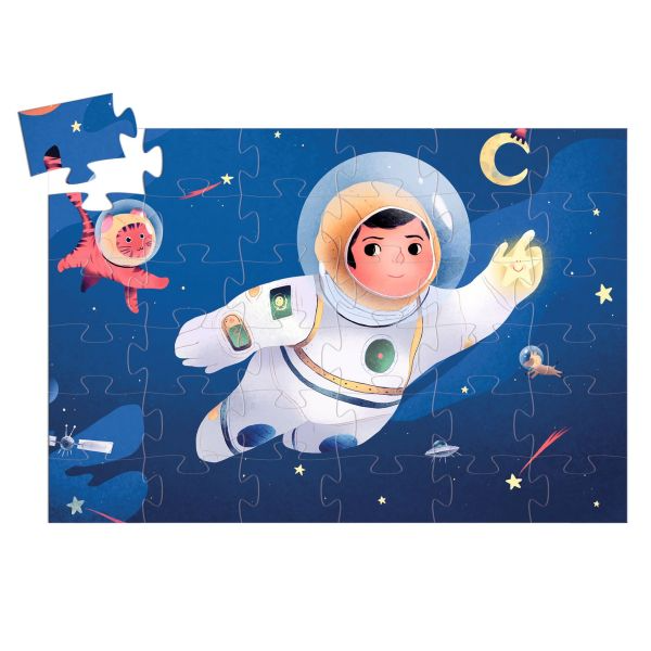 PUZZLE SILHOUETTE "UN ASTRONAUTE DANS LA LUNE" 36 MCX