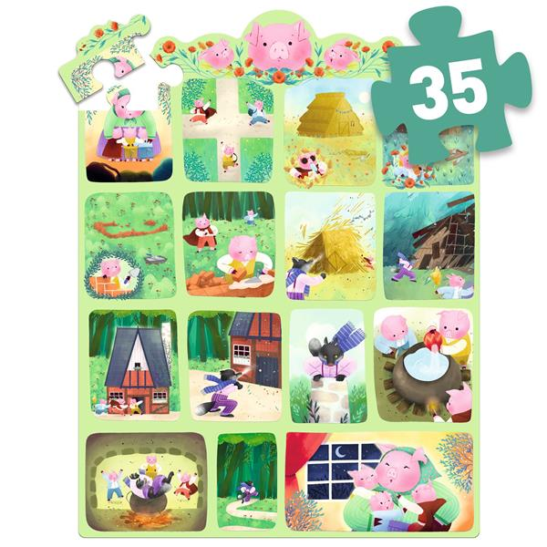 PUZZLE HISTOIRE "LES TROIS PETITS COCHONS "35 MCX