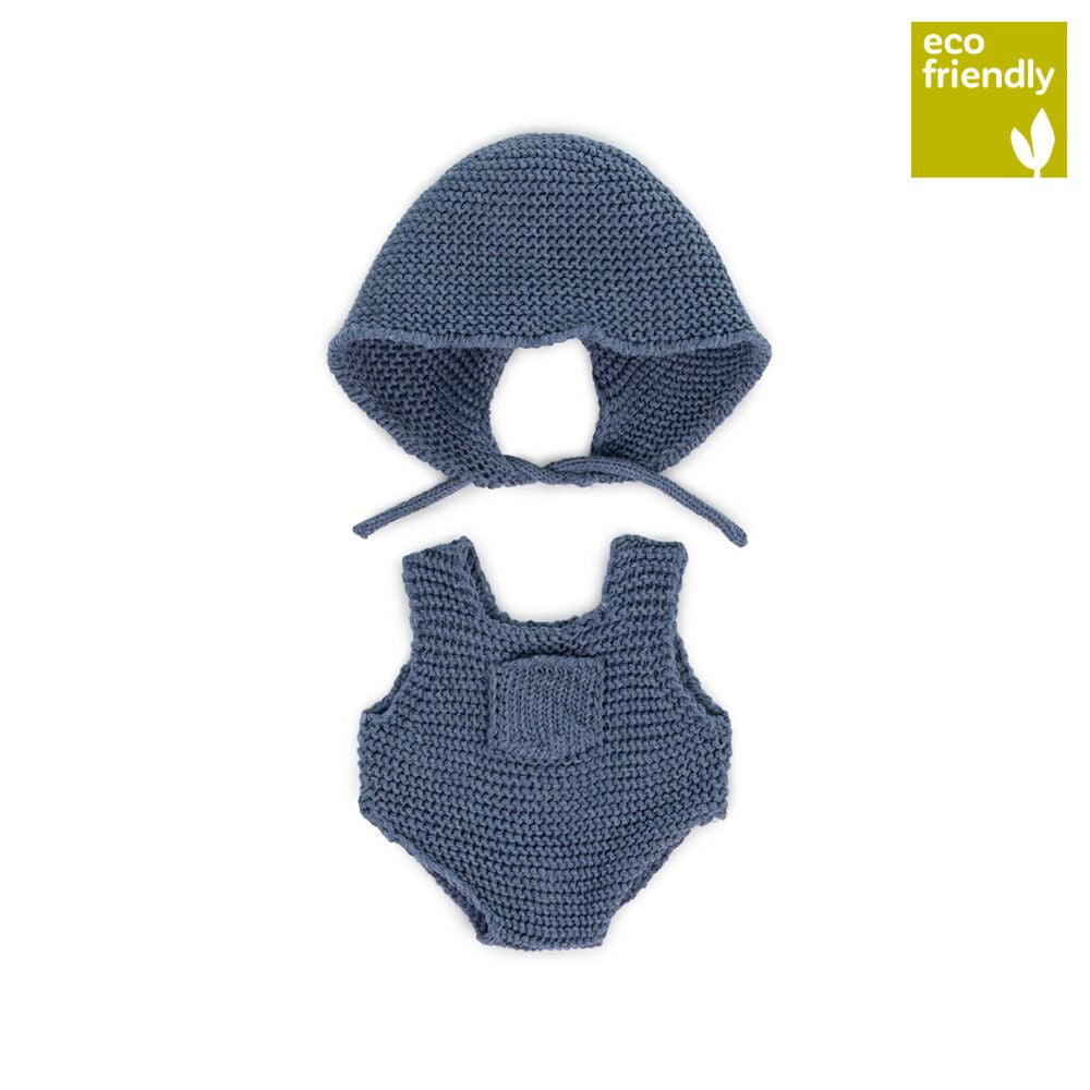 ENSEMBLE TRICOT BARBOTEUSE ET CAPUCHE 21 CM