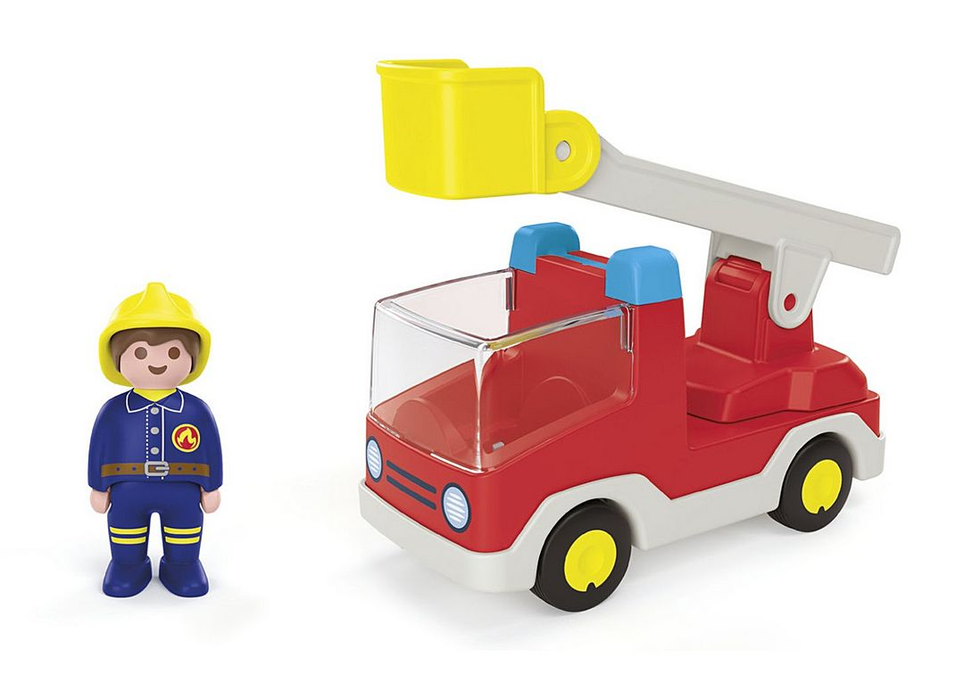 CAMION DE POMPIER AVEC ÉCHELLE PIVOTANTE "PLAYMOBIL JUNIOR"