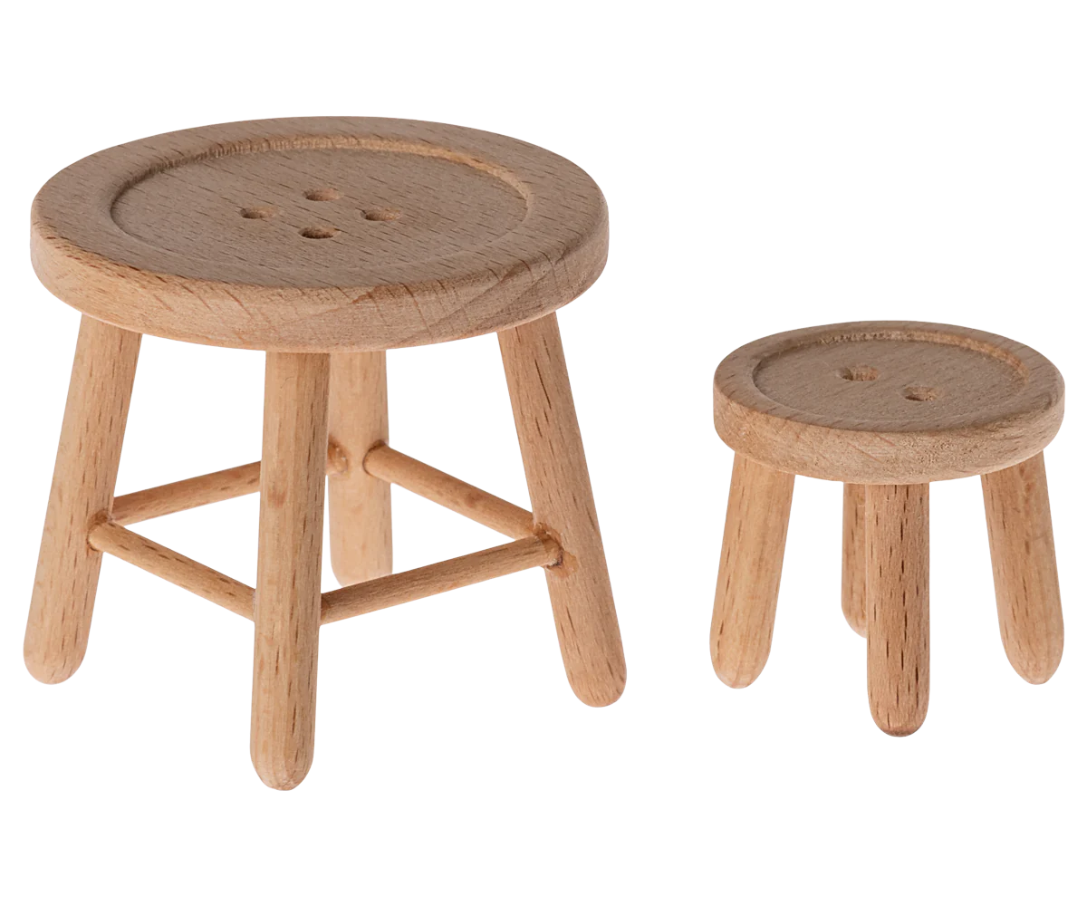 TABLE ET TABOURET EN BOIS POUR SOURIS