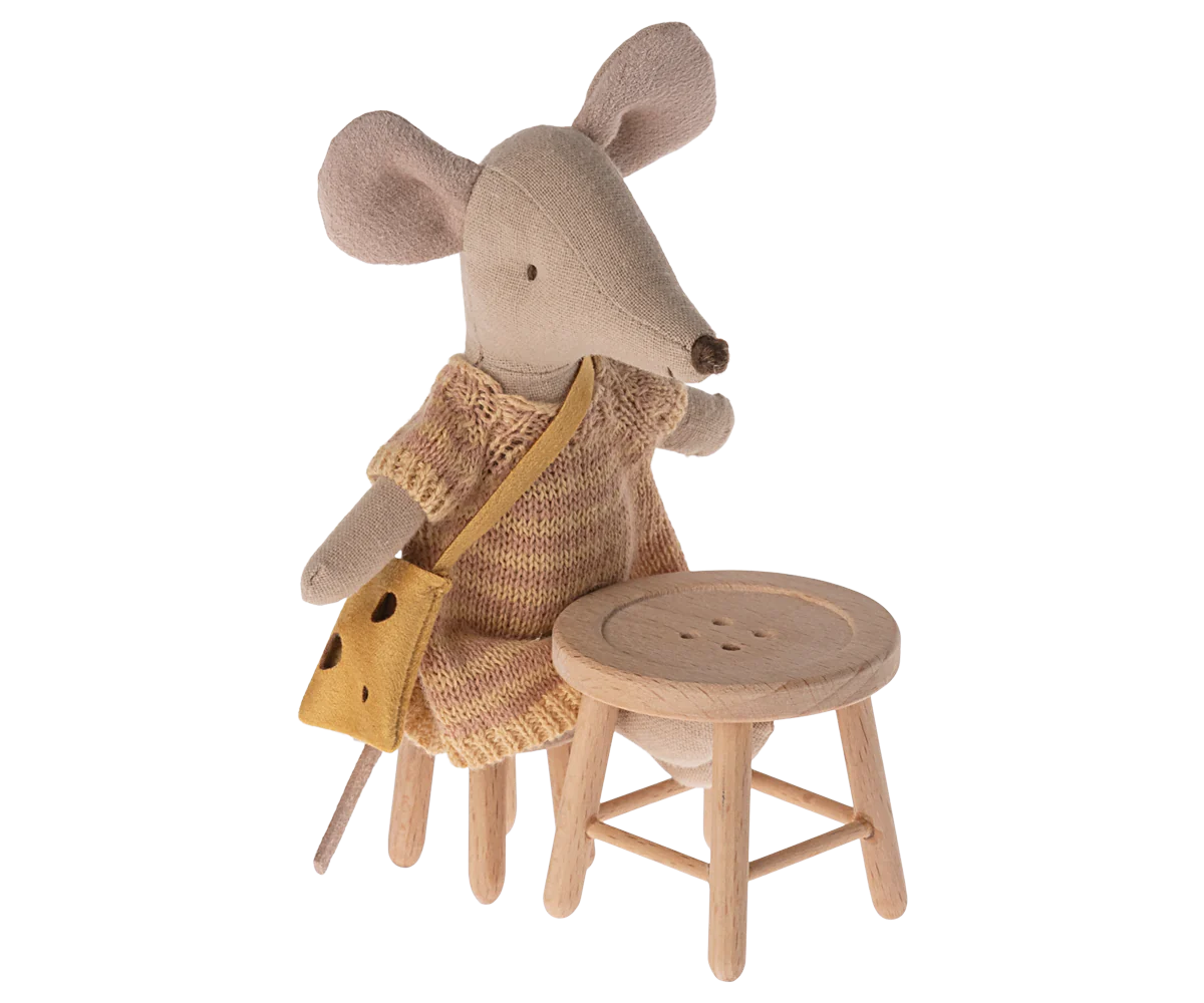 TABLE ET TABOURET EN BOIS POUR SOURIS