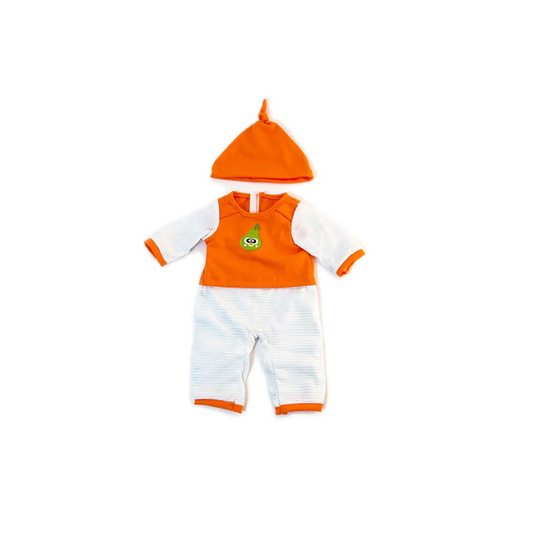 PYJAMA ORANGE POUR TEMPS FROID POUR POUPÉE 38 CM