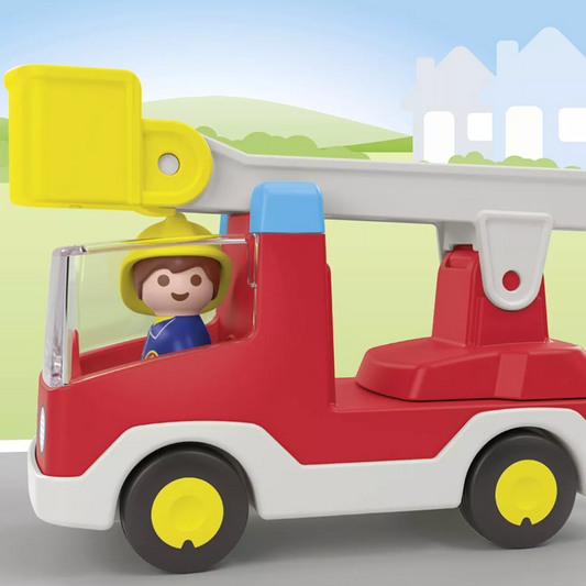 CAMION DE POMPIER AVEC ÉCHELLE PIVOTANTE "PLAYMOBIL JUNIOR"