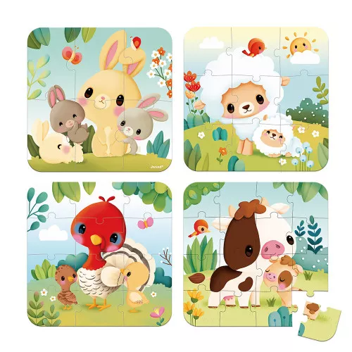 PUZZLES ÉVOLUTIFS ANIMAUX DE LA FERME  6, 9, 12 ET 16 MCX